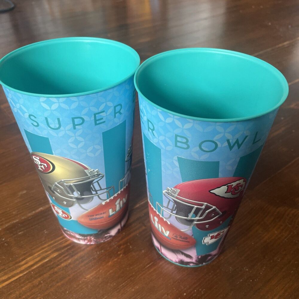 2 Super Bowl 58 LVIII Plastic Party Cup: Chiefs / 49ers - Licensed 32 oz NEW